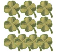 Cabilock Niedlicher Grüner Kleeblatt Selbstgemacht zum St Patrick's Day 10 Stück Aufnäher aus Rayon zum Aufbügeln und Annähen Vielseitige Applikation Dekorieren für Kleidung und Taschen