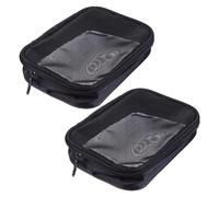 Cabilock Reise Kulturbeutel Schwarze Kosmetiktasche aus Polyester mit Glatter Oberfläche Platzsparend 2 Stück-Pack für Geschäftsreisen und Reisen