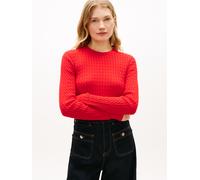 Tommy Hilfiger Slim Fit Pullover aus reiner Baumwolle in Rot, Größe M