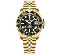 CADISEN Pagani Design 1662 GMT Herren-Automatikuhr, mechanisch, hochwertiger Edelstahl, Saphirglas, Taucher, Sport, Herrenuhr, 40 mm, Datum, 100 m wasserdicht, reloj Hombre, Jubilee Full Gold, Taucher