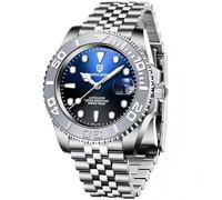 CADISEN Pagani Design Uhr für Herren Automatik NH35 Mechanisch 100M Wasserdicht Edelstahl Saphirglas Yacht Armbanduhr Drehbare Lünette 100 Meter Wasserdicht Automatikuhr PD-1651, (5 weiß-blau)