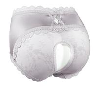 Cadiwe Femboy Sissy Herren-Höschen, Hipster-Slip, Spitze, Bikinislip, Dessous, Unterwäsche für Herren, Schwarz, Violetter Schritt offen, 1 Stück, Large