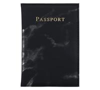 Cadorabo Reisepass Hülle und Karten Hülle aus Kunstleder in Marmor Schwarz - 2-teiliges Taschen Set für je einen Passport und eine Karte im trendigen Design