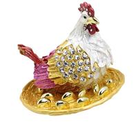 CaeorKvor Elegante Schmuckschatulle aus emailliertem Metall für Ringe, Ohrringe und kleine Accessoires, dekorativer Schmuckhalter