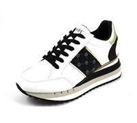 Cafè Noir C1DN1150W018380 SCHNÜR-Sneakers AUS Leder MIT Logo-Detail Bianco/Nero 38