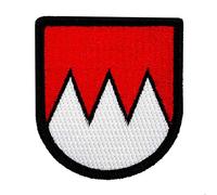 Café Viereck ® Bundeswehr Deutschland Bayern Franken Patch - Gestickt mit Klett - 5,5 cm x 6,5 cm - Rot/Weiß - Franken Wappen Patch