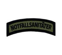 Café Viereck ® Bundeswehr Fun Patch Gestickt mit Klett - 7 cm x 1,8 cm - Notfallsanitäter oliv