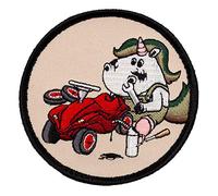 Café Viereck ® Bundeswehr Instandsetzung Einhorn mit Auto Fun Patch Gestickt mit Klett - 8 cm
