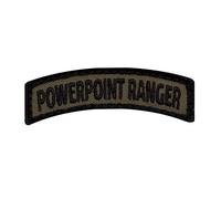 Café Viereck ® Bundeswehr Powerpoint Ranger Fun Patch Gestickt mit Klett - 7 cm x 1,8 cm