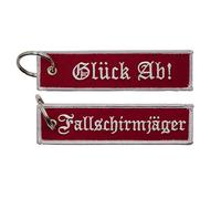 Café Viereck Schlüsselanhänger mit Öse und Ring - 12 cm x 3 cm (Fallschirmjäger)