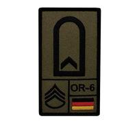 Café Viereck ® Feldwebel Bundeswehr Rank Patch mit Dienstgrad - Gestickt mit Klett - 9,8 cm x 5,6 cm