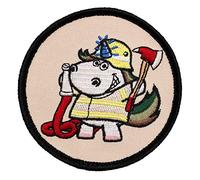 Café Viereck ® Feuerwehr Einhorn Fun Patch Gestickt mit Klett - 8 cm
