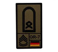 Café Viereck ® Hauptfeldwebel Bundeswehr Rank Patch mit Dienstgrad - Gestickt mit Klett - 9,8 cm x 5,6 cm