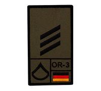 Café Viereck ® Hauptgefreiter Bundeswehr Rank Patch mit Dienstgrad - Gestickt mit Klett - 9,8 cm x 5,6 cm