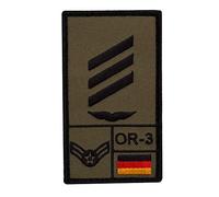 Café Viereck ® Hauptgefreiter Luftwaffe Bundeswehr Rank Patch mit Dienstgrad - Gestickt mit Klett - 9,8 cm x 5,6 cm