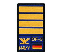 Café Viereck ® Kapitän zur See Bundeswehr Rank Patch mit Dienstgrad - Gestickt mit Klett - 9,8 cm x 5,6 cm (Blau)