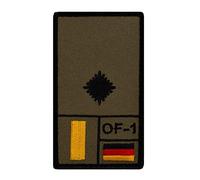 Café Viereck ® Leutnant Bundeswehr Rank Patch mit Dienstgrad - Gestickt mit Klett - 9,8 cm x 5,6 cm