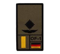 Café Viereck ® Leutnant Luftwaffe Bundeswehr Rank Patch mit Dienstgrad - Gestickt mit Klett - 9,8 cm x 5,6 cm