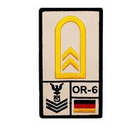 Café Viereck ® Oberbootsmann Marine Bundeswehr Rank Patch mit Dienstgrad - Gestickt mit Klett - 9,8 cm x 5,6 cm