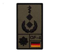 Café Viereck ® Oberfeldarzt Bundeswehr Rank Patch mit Dienstgrad - Gestickt mit Klett - 9,8 cm x 5,6 cm - linke Seite - oliv