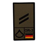 Café Viereck ® Obergefreiter Bundeswehr Rank Patch mit Dienstgrad - Gestickt mit Klett - 9,8 cm x 5,6 cm