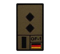 Café Viereck ® Oberleutnant Bundeswehr Rank Patch mit Dienstgrad - Gestickt mit Klett - 9,8 cm x 5,6 cm