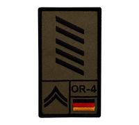 Café Viereck ® Oberstabsgefreiter Bundeswehr Heer - Rank Patch mit Dienstgrad - Gestickt mit Klett - 9,8 cm x 5,6 cm - Oliv - Rechte Seite