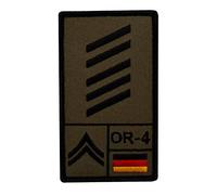 Café Viereck ® Oberstabsgefreiter Bundeswehr Heer - Rank Patch mit Dienstgrad - Gestickt mit Klett - 9,8 cm x 5,6 cm - Oliv - Linke Seite