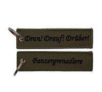 Café Viereck Schlüsselanhänger mit Öse und Ring - 12 cm x 3 cm (Panzergrenadiere)