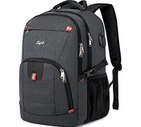Cafele Rucksack,Wasserdichter Großer 17-Zoll-Laptop-Rucksack für Schulausflüge Büchertasche Computer-Rucksack mit USB-Ladeanschluss,Wasserabweisender robuster Rucksack für Herren Damen,Grau