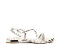 CAFèNOIR Asymmetrische Damen-Sandalen mit Strasssteinen, gold, 37 EU