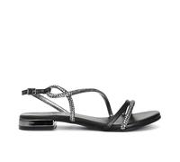 CafèNoir Asymmetrische Damen-Sandalen mit Strasssteinen, Schwarz , 36 EU