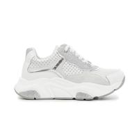 CAFèNOIR C1BU1140W001380 SCHNÜRSNEAKERS AUS Leder, Satin UND Glitzer Bianco 38