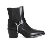 CAFèNOIR - Damen-Ankle-Boot Aus Leder Mit Elastischem Und Abnehmbarem Knöchelriemen, Für Frauen, Farbe Schwarz, Größe 39