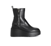 CAFèNOIR - Damen-Ankle-Boot Aus Leder Mit Langem Reißverschluss Und Plateau, Für Frauen, Farbe Schwarz, Größe 38