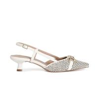 CAFèNOIR - Dekolleté Aus Zwei Materialien Mit Klemme, Für Frauen, Farbe Weiss, Größe 41