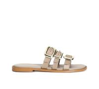 CAFèNOIR - Dreischnallen-Lederpantoffel, Für Frauen, Farbe Beige, Größe 36