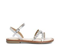 CAFèNOIR - Gilda Sandalen Aus Laminiertem Leder Mit Strass-Accessoire, Für Frauen, Farbe Grau, Größe 39