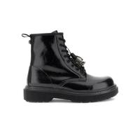 CAFèNOIR - Glänzende Schnür-Stiefeletten In Knitter-Optik Mit Quasten SCHWARZ, Für Frauen, Farbe Schwarz, Größe 38