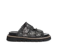 CAFèNOIR - Jeans-slipper Mit Doppelschnalle Schwarz, Für Frauen, Farbe Schwarz, Größe 38