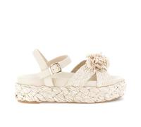 CAFèNOIR - Keilsandalen Mit Gekreuzten Riemen, Bastband Undmen, Für Frauen, Farbe Beige, Größe 38