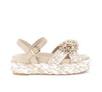 CAFèNOIR - Keilsandalen Mit Gekreuzten Riemen, Bastband Undmen, Für Frauen, Farbe Grau, Größe 39