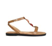 CafèNoir - T-Sandalen aus Leder mit Steinen, für Damen, Leder, 36 EU