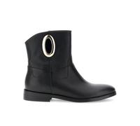 CAFèNOIR - Lederstiefeletten Mit Goldenem Accessoire, Für Frauen, Farbe Schwarz, Größe 41