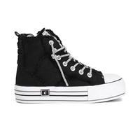 CAFèNOIR - Mittelhohe Canvas-Sneaker Mit Strass-Schnürsenkeln, Für Frauen, Farbe Schwarz, Größe 41