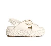 Cafènoir Sandale Platform Butter gekreuzt für Damen, Weiß, 40 EU