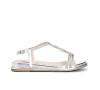 CAFèNOIR - Sandalen Mit Mehreren Strasssteinen In T-Form, Für Frauen, Farbe Grau, Größe 35