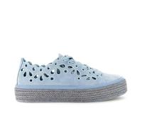 CAFèNOIR - Schnürsneaker Aus Leder Mit Lasergeschnittenen Details, Für Frauen, Farbe Blau, Größe 40