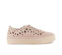CAFèNOIR - Schnürsneaker Aus Leder Mit Lasergeschnittenen Details, Für Frauen, Farbe Rosa, Größe 39