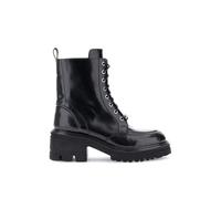 CAFèNOIR - Schnürstiefeletten Aus Gebürstetem Leder Und Passendes Accessoire, Für Frauen, Farbe Schwarz, Größe 35